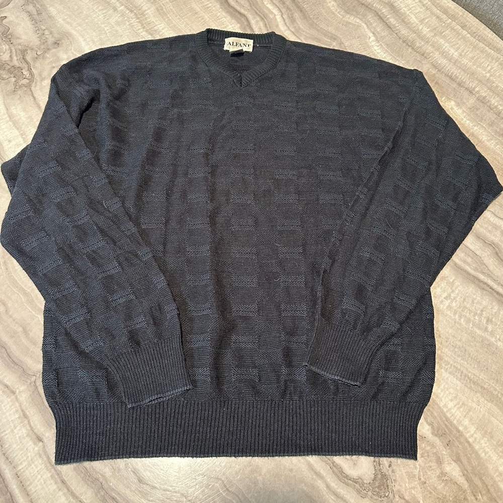 Vintage Black knit grandpa sweater XL
